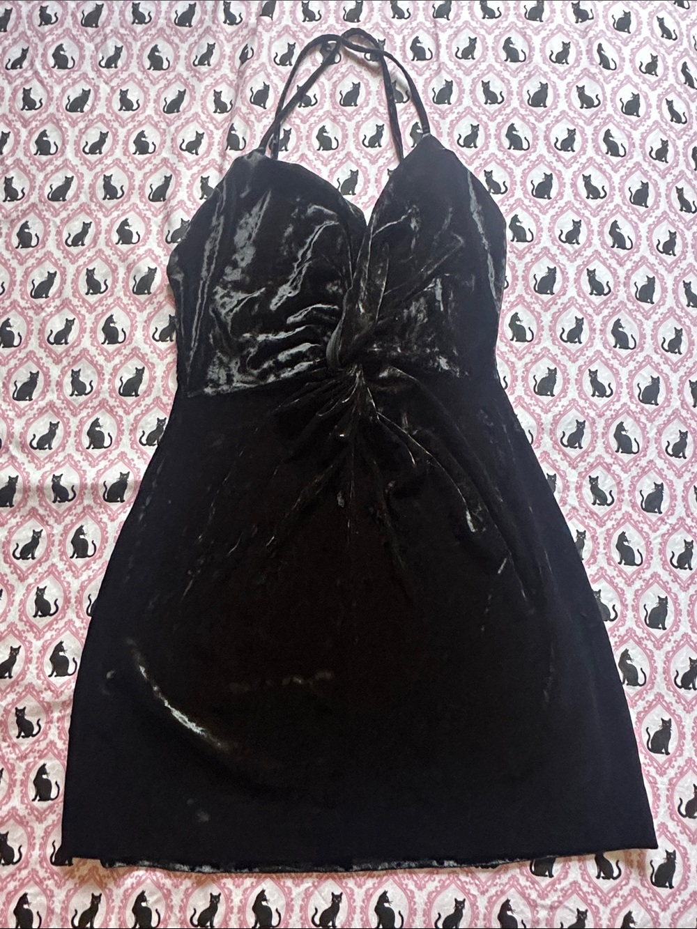 Zara Black Velvet Mini Dress